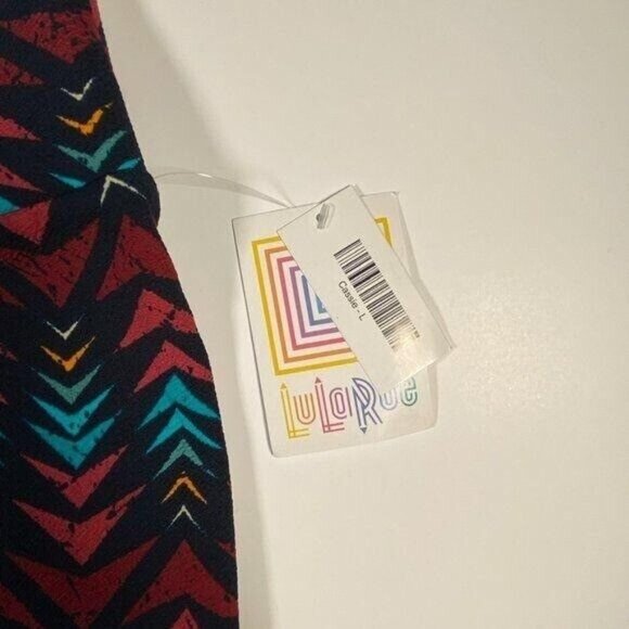 LuLaRoe CASSIE Pencil Skirt Triangles Navy Blue Chevron Large L NWT LLR - Picture 3 of 5